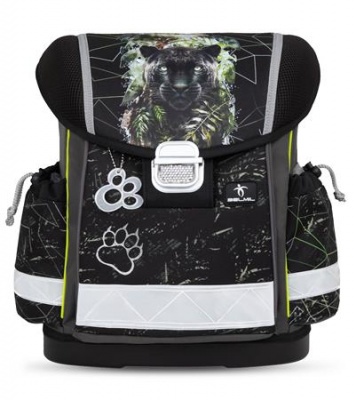 Iskolatáska, fémcsat, BELMIL "Classy Black Panther", fekete párduc