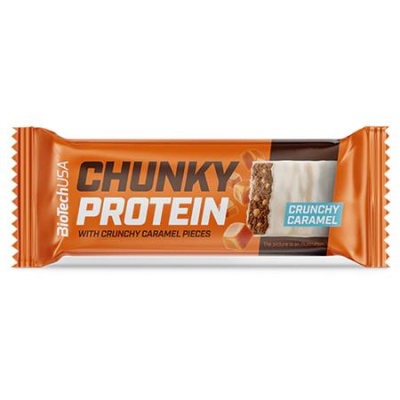 Fehérjeszelet, gluténmentes, 50g, BIOTECH USA "Chunky Protein Bar", Crunchy Caramel