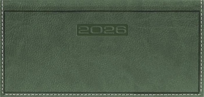 Zsebnaptár, fekvő elrendezésű, DAYLINER, "Sherwood", zöld