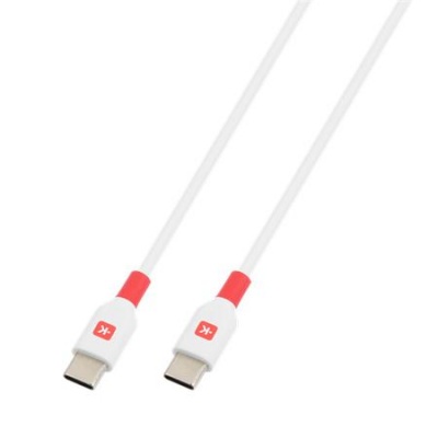 Töltőkábel, USB-C/USB-C, 2m, SKROSS, fehér