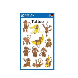 Matrica, tetoválás, 1 ív, 76x120 mm, AVERY ZWECKFORM, "Z-Design No.56766", majom