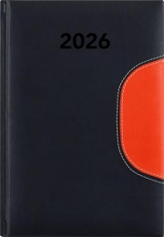 Naptár, tervező, B6, heti, DAYLINER "Memphis", fekete-narancs