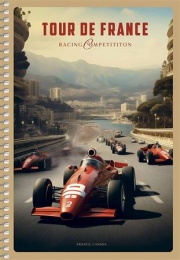 Spirálfüzet, A5, kockás, 96 lap, SHKOLYARYK "Racing Competition", vegyes